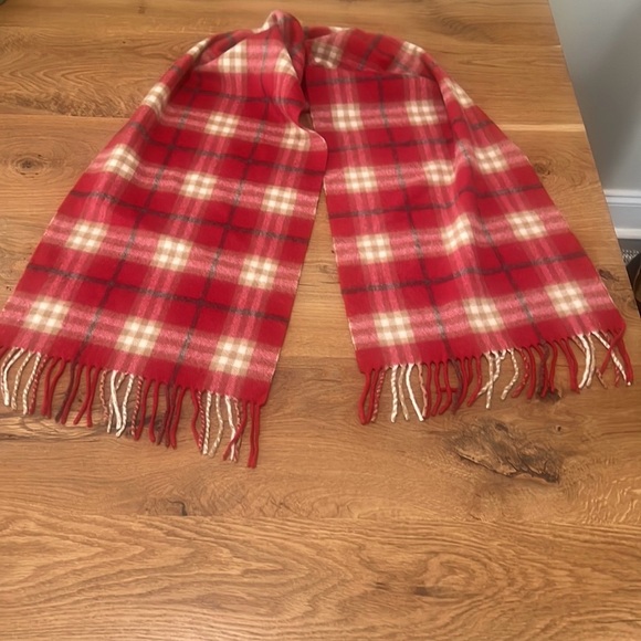 Burberry Vintage Red Check Cashmere Scarf w/Certificate of Authenticity - Picture 1 of 12